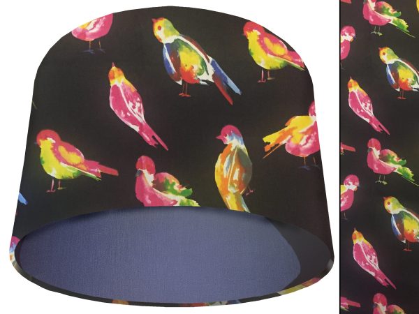 Bright Birds Light Shade Blue, Colourful Animal Lampshade