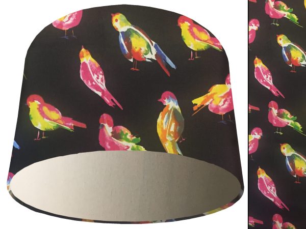 Bright Birds Light Shade Cream, Colourful Animal Lampshade