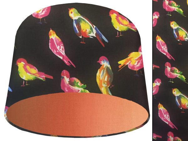 Bright Birds Light Shade Orange, Colourful Animal Lampshade