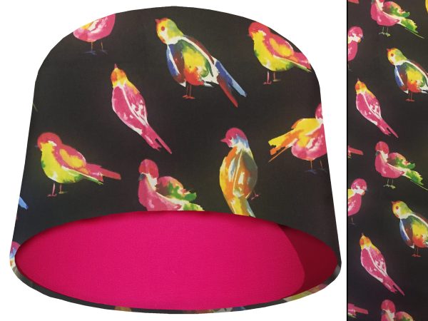 Bright Birds Light Shade Pink, Colourful Animal Lampshade