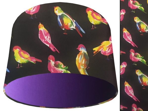 Bright Birds Light Shade Purple, Colourful Animal Lampshade