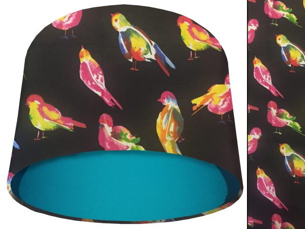 Bright Birds Light Shade Teal, Colourful Animal Lampshade