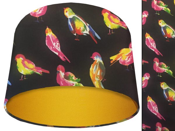 Bright Birds Light Shade Yellow, Colourful Animal Lampshade