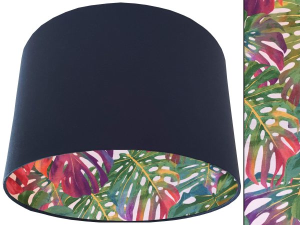 Bright Palm Leaf Lampshade Blue, Vibrant Tropical Interior