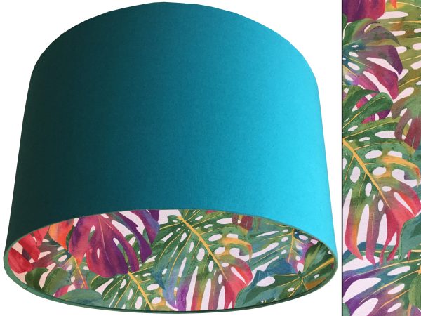 Bright Palm Leaf Lampshade Teal, Vibrant Tropical Interior
