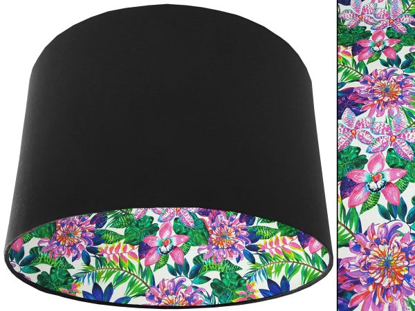 Bright Tropics Lampshade Black, Modern Tropical Home Light