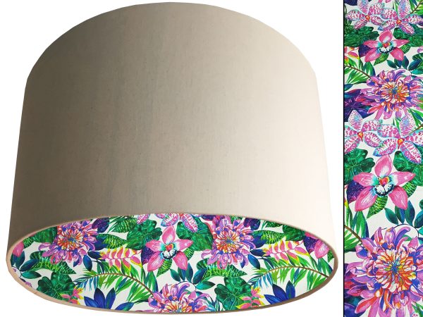 Bright Tropics Lampshade Cream, Modern Tropical Home Light