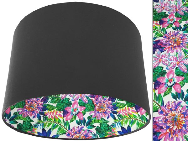 Bright Tropics Lampshade Dark Grey, Modern Tropical Home Light