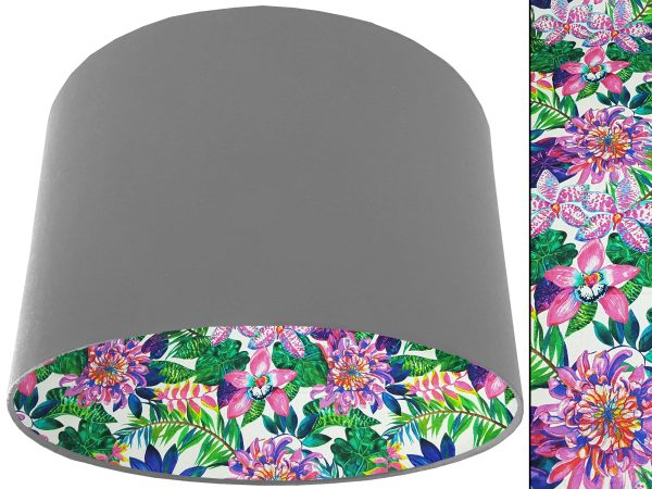 Bright Tropics Lampshade Light Grey, Modern Tropical Home Light