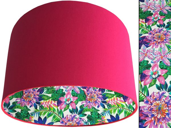 Bright Tropics Lampshade Pink, Modern Tropical Home Light
