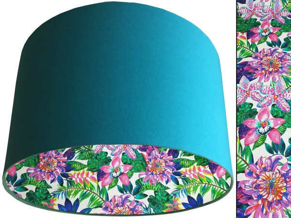 Bright Tropics Lampshade Teal, Modern Tropical Home Light