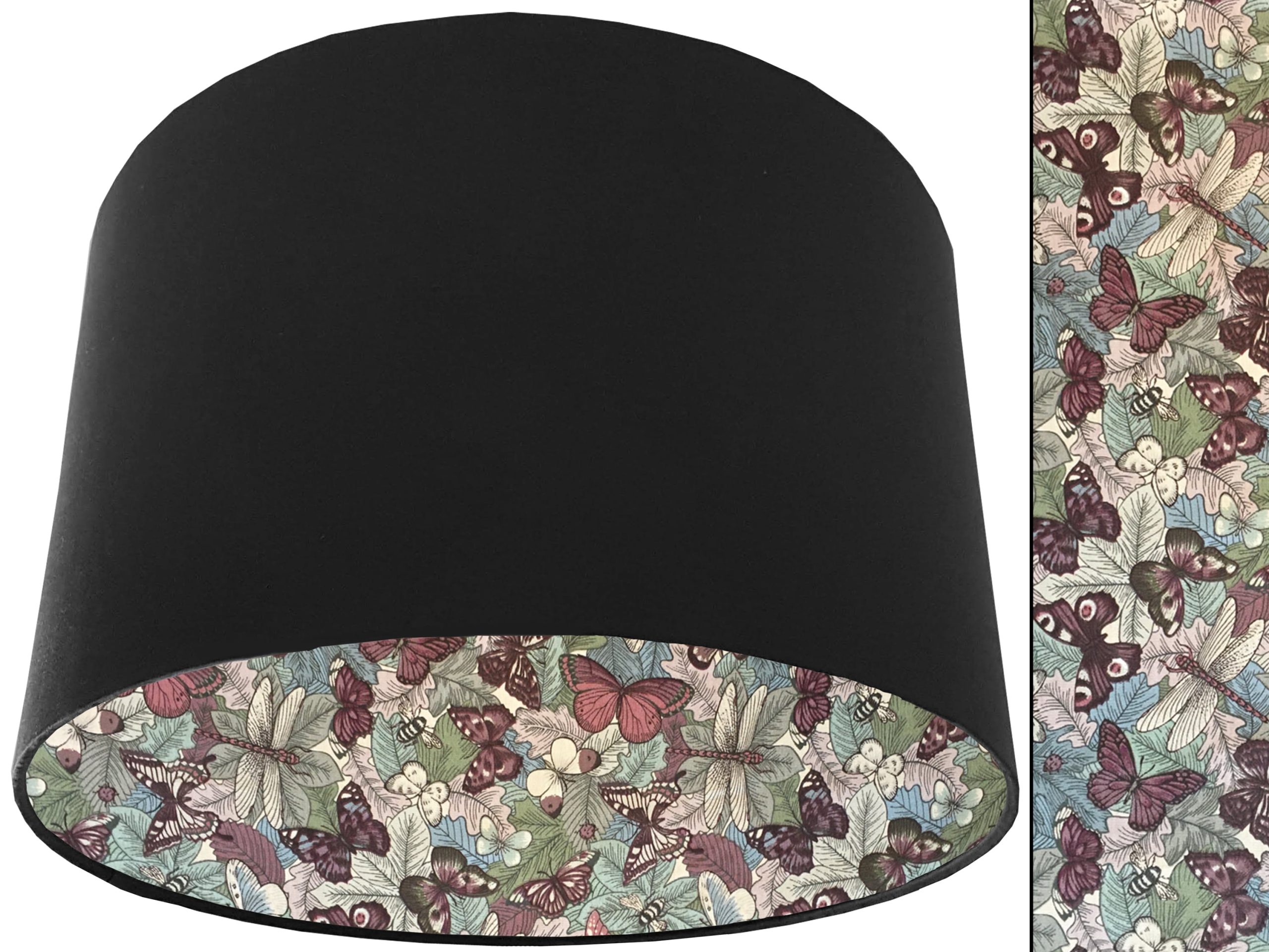 Butterfly Lampshade Black, Country Home Interior Lighting