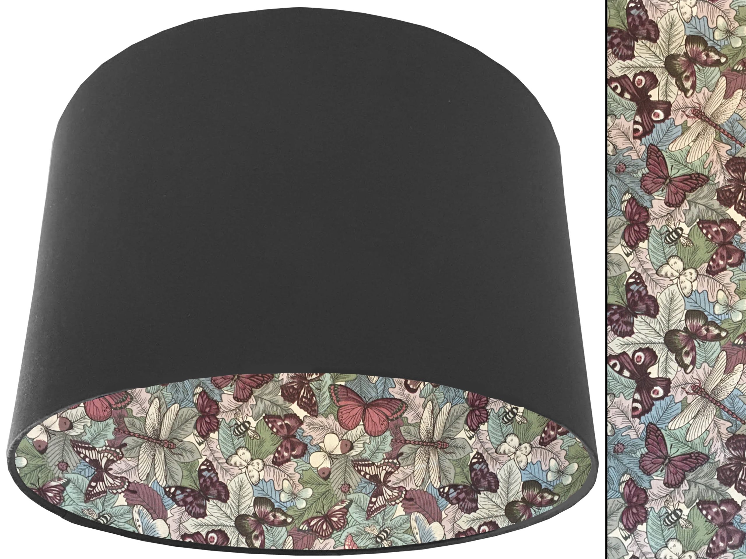 Butterfly Lampshade Dark Grey, Country Home Interior Lighting