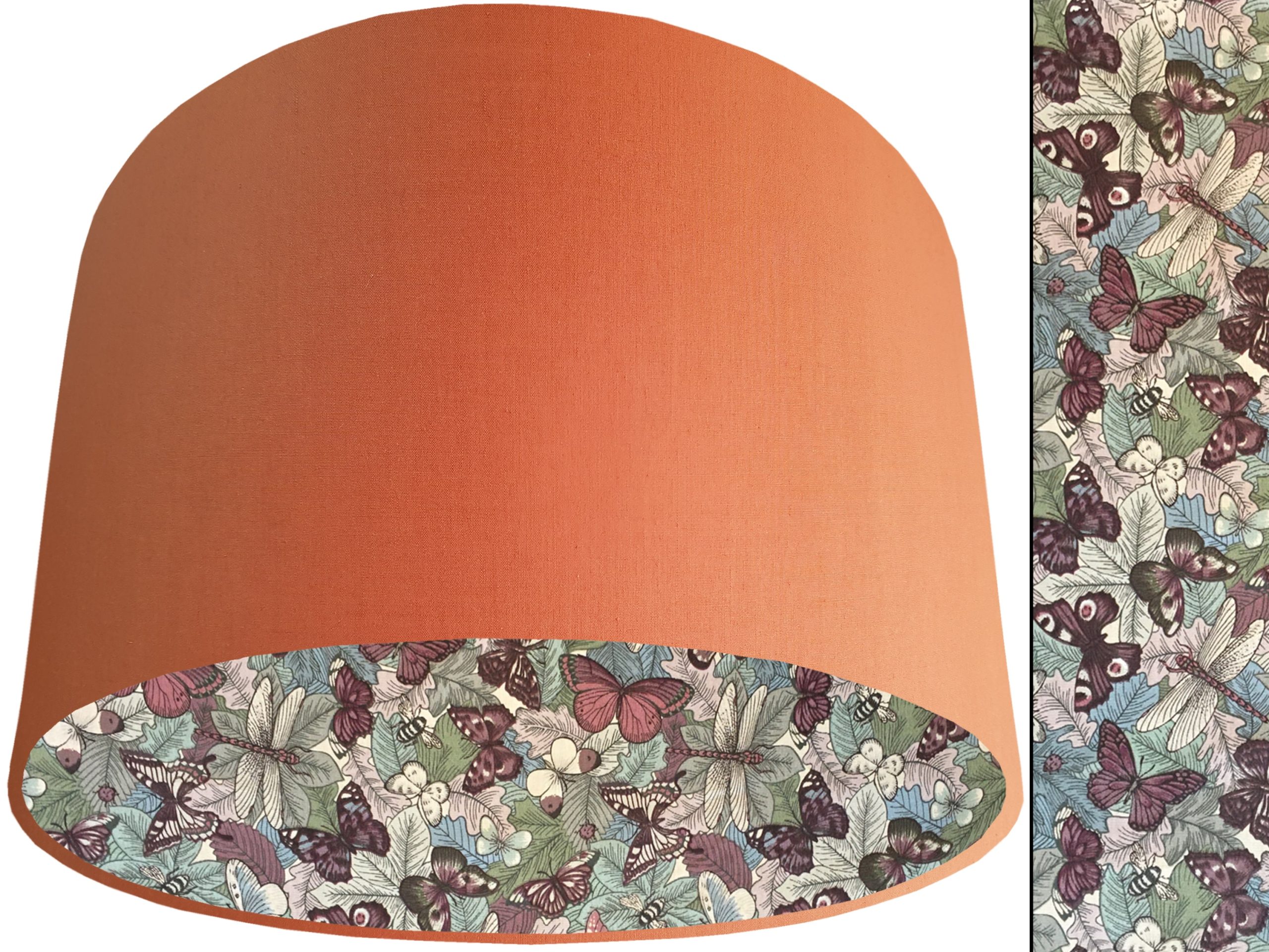 Butterfly Lampshade Orange, Country Home Interior Lighting
