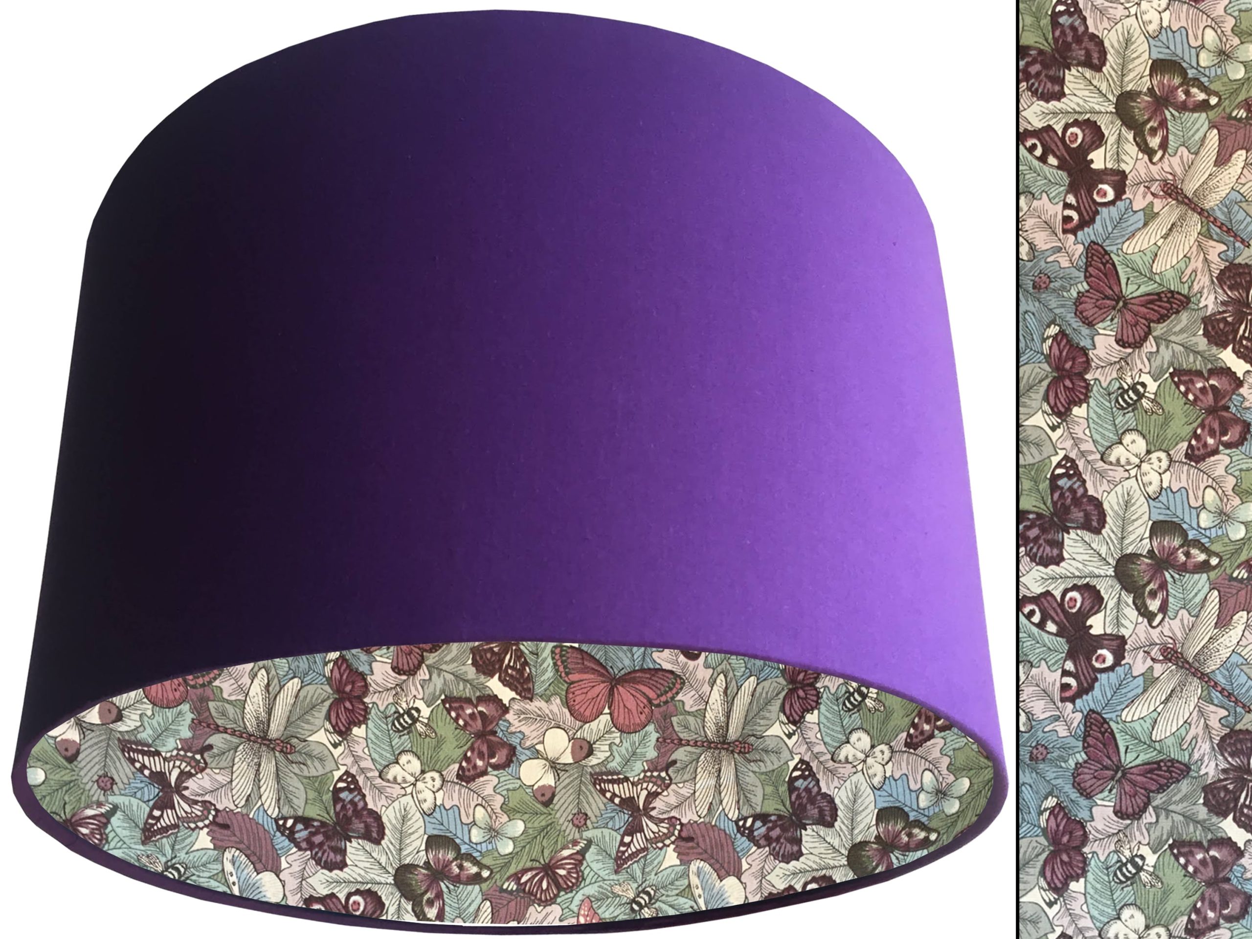 Butterfly Lampshade Purple, Country Home Interior Lighting