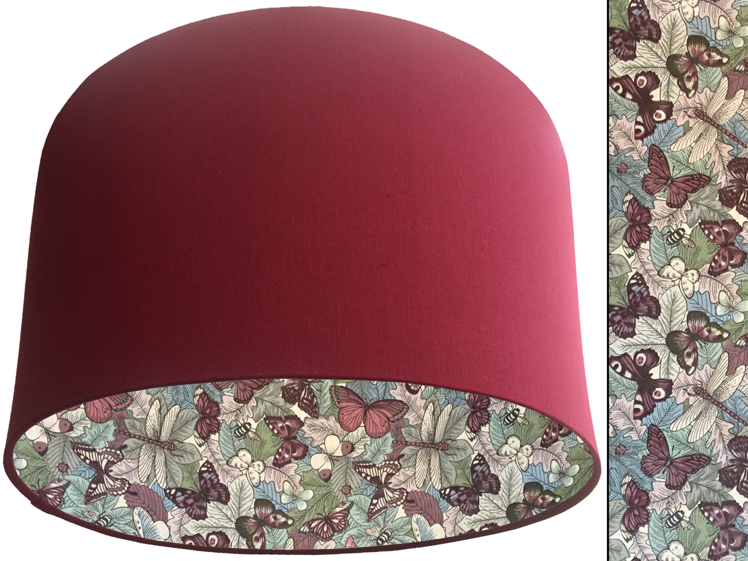 Butterfly Lampshade Red, Country Home Interior Lighting