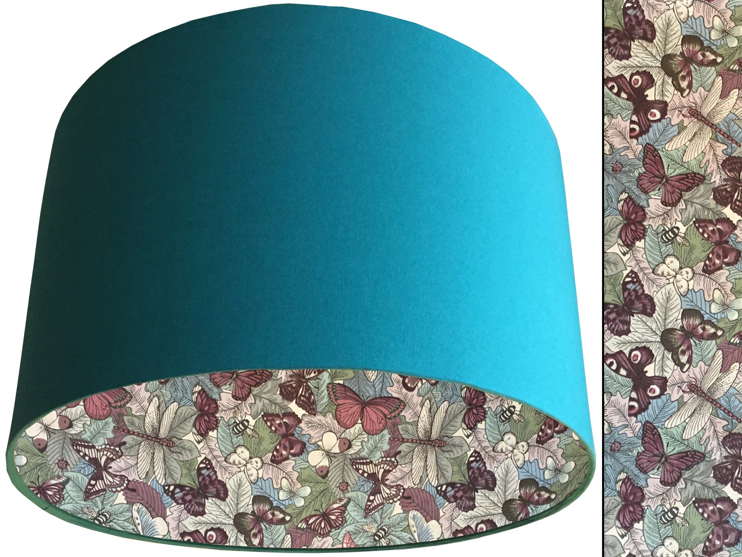 Butterfly Lampshade Teal, Country Home Interior Lighting