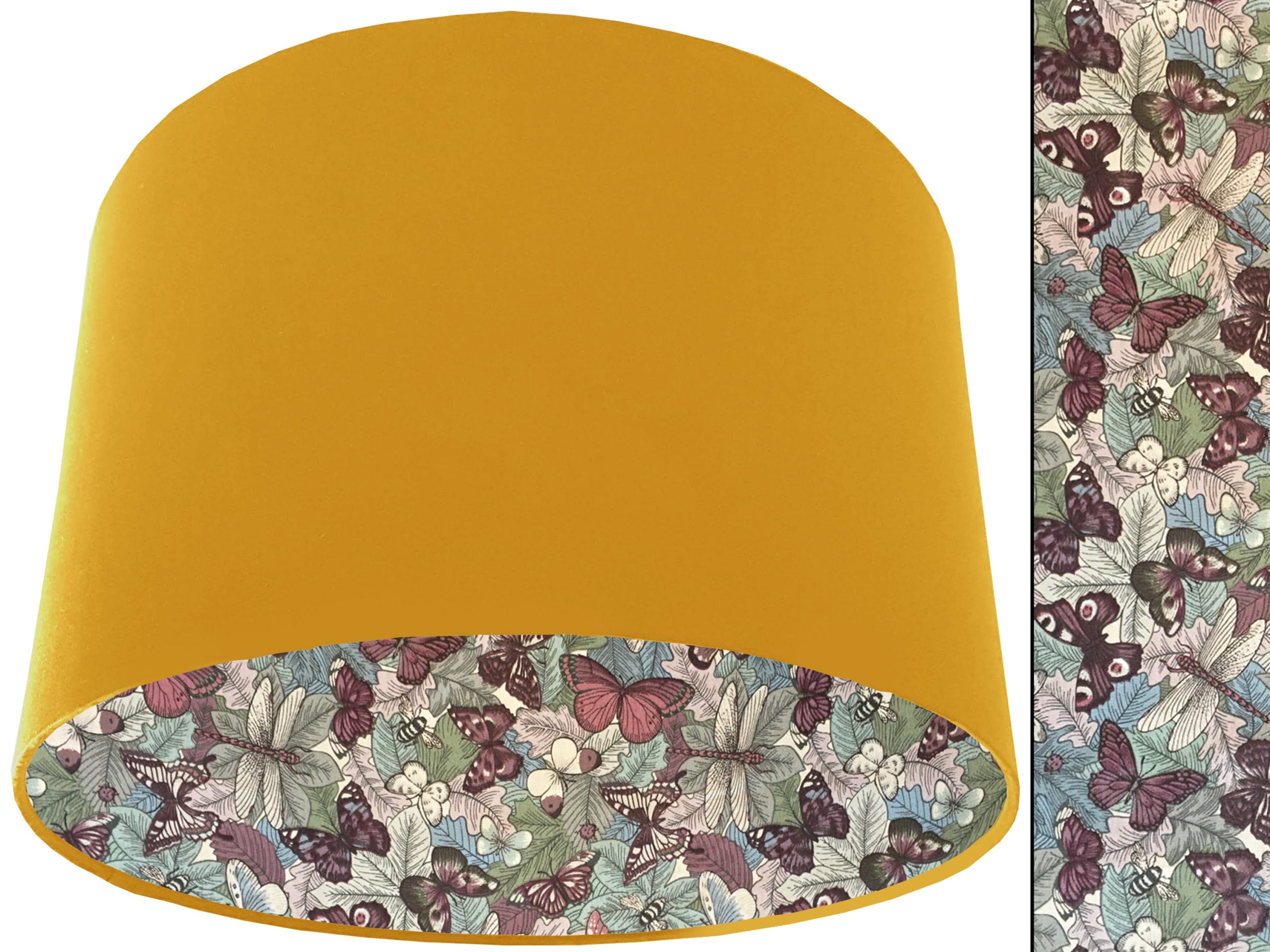 Butterfly Lampshade Yellow, Country Home Interior Lighting