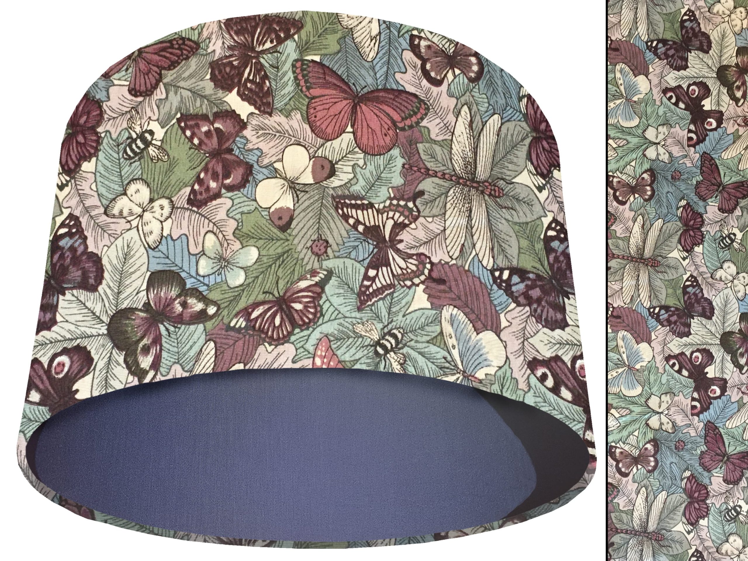 Butterfly Light Shade Blue, Classic Country Lampshade