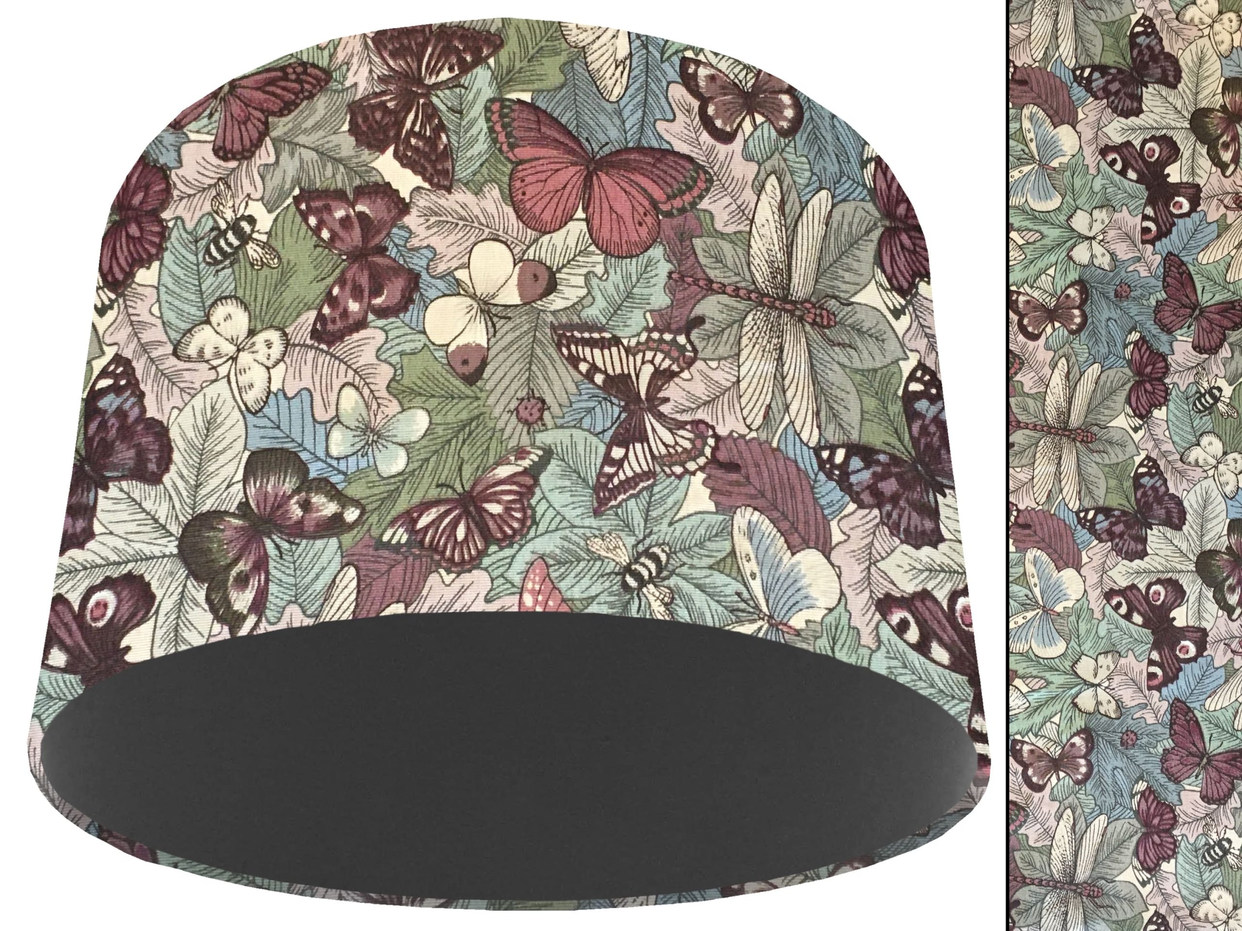Butterfly Light Shade Dark Grey, Classic Country Lampshade