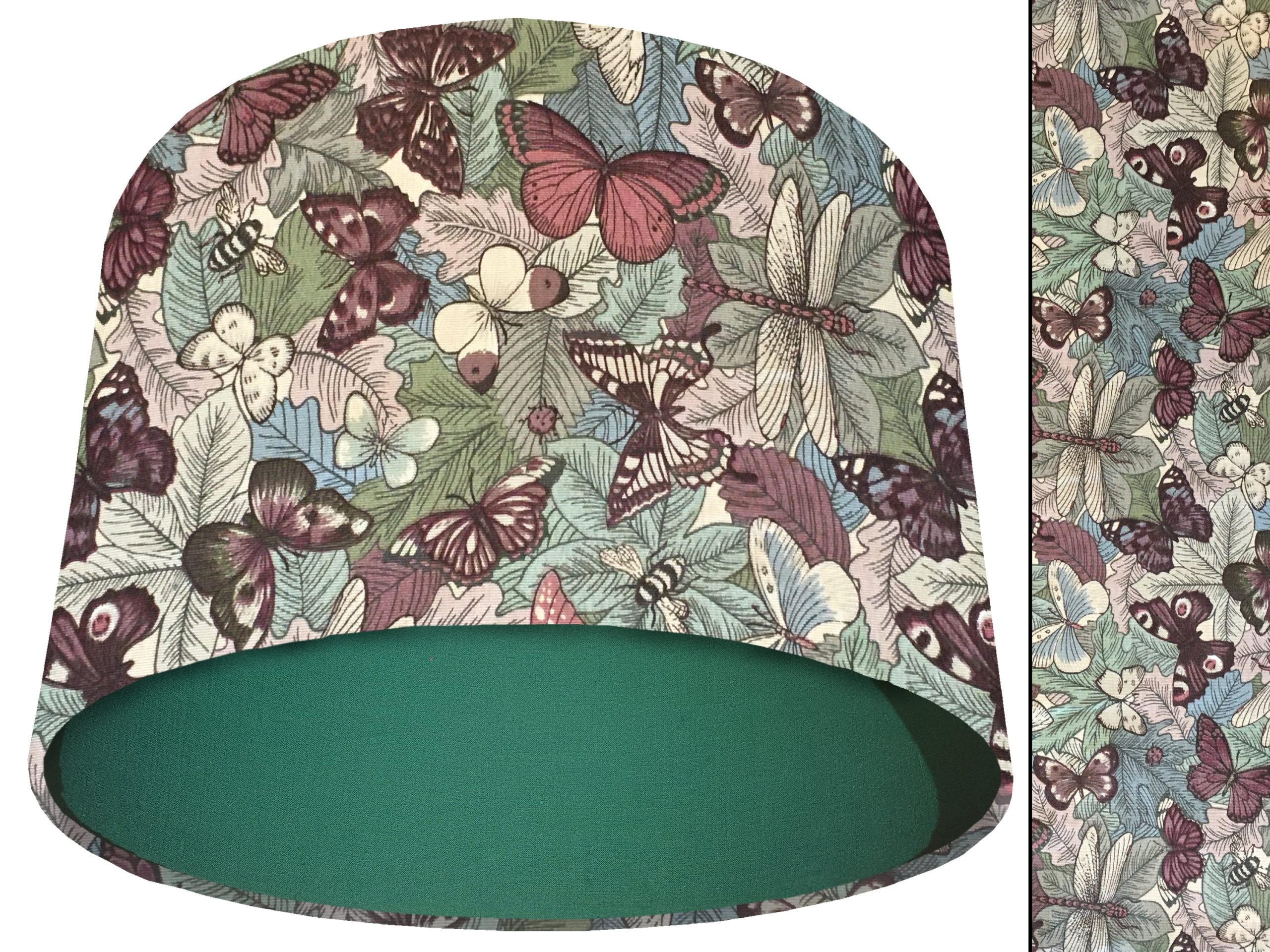 Butterfly Light Shade Green, Classic Country Lampshade