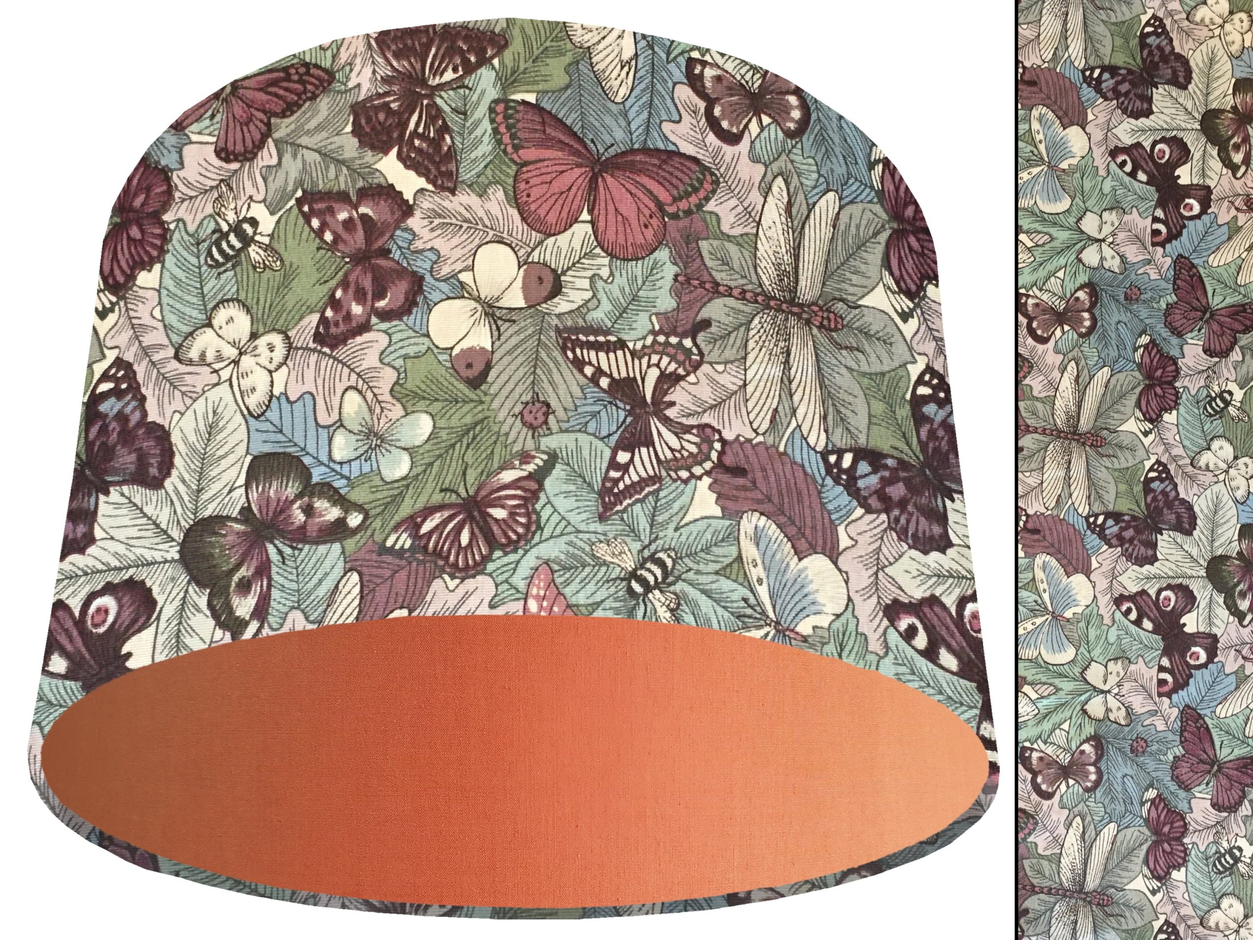 Butterfly Light Shade Orange, Classic Country Lampshade