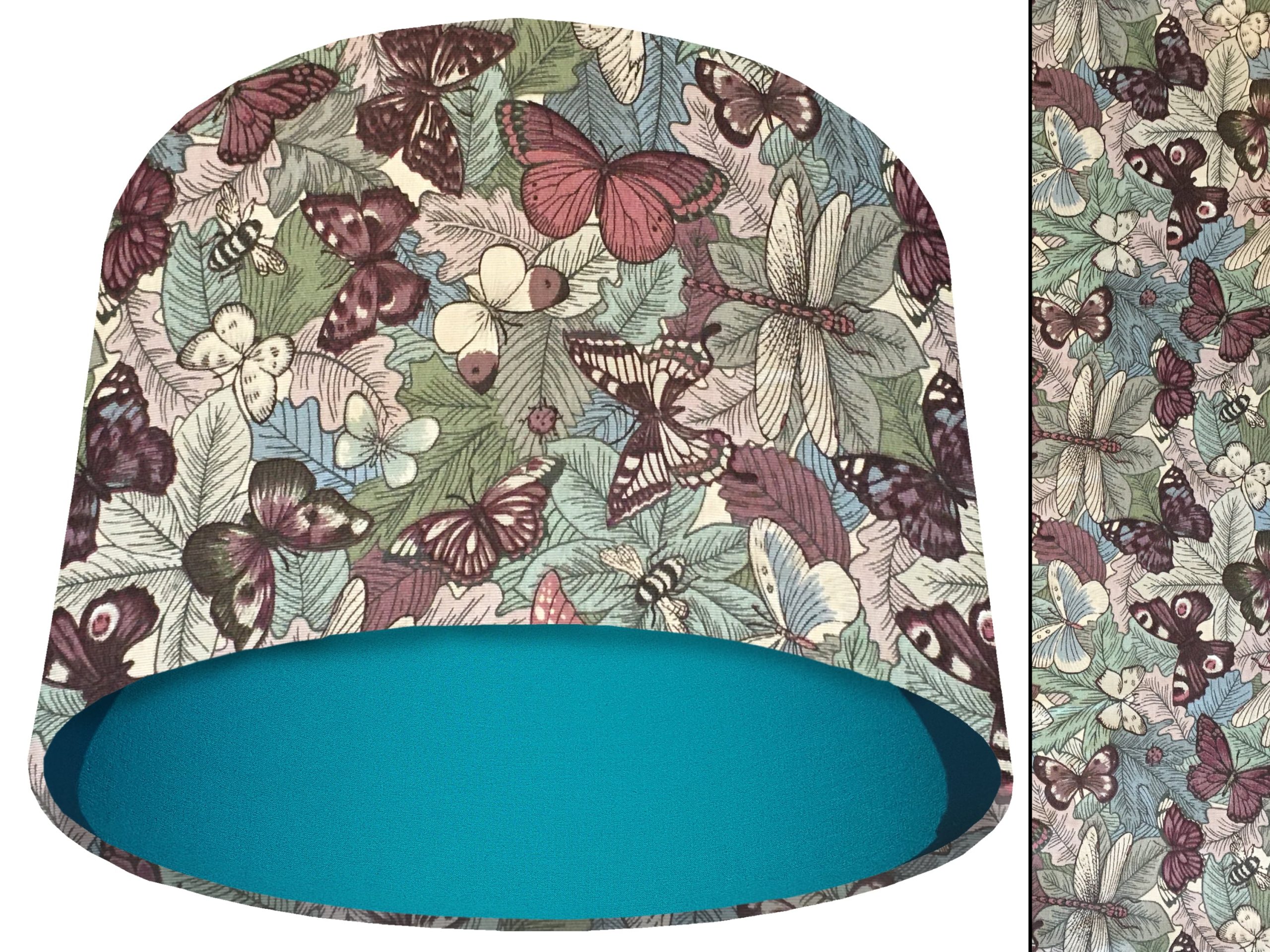 Butterfly Light Shade Teal, Classic Country Lampshade