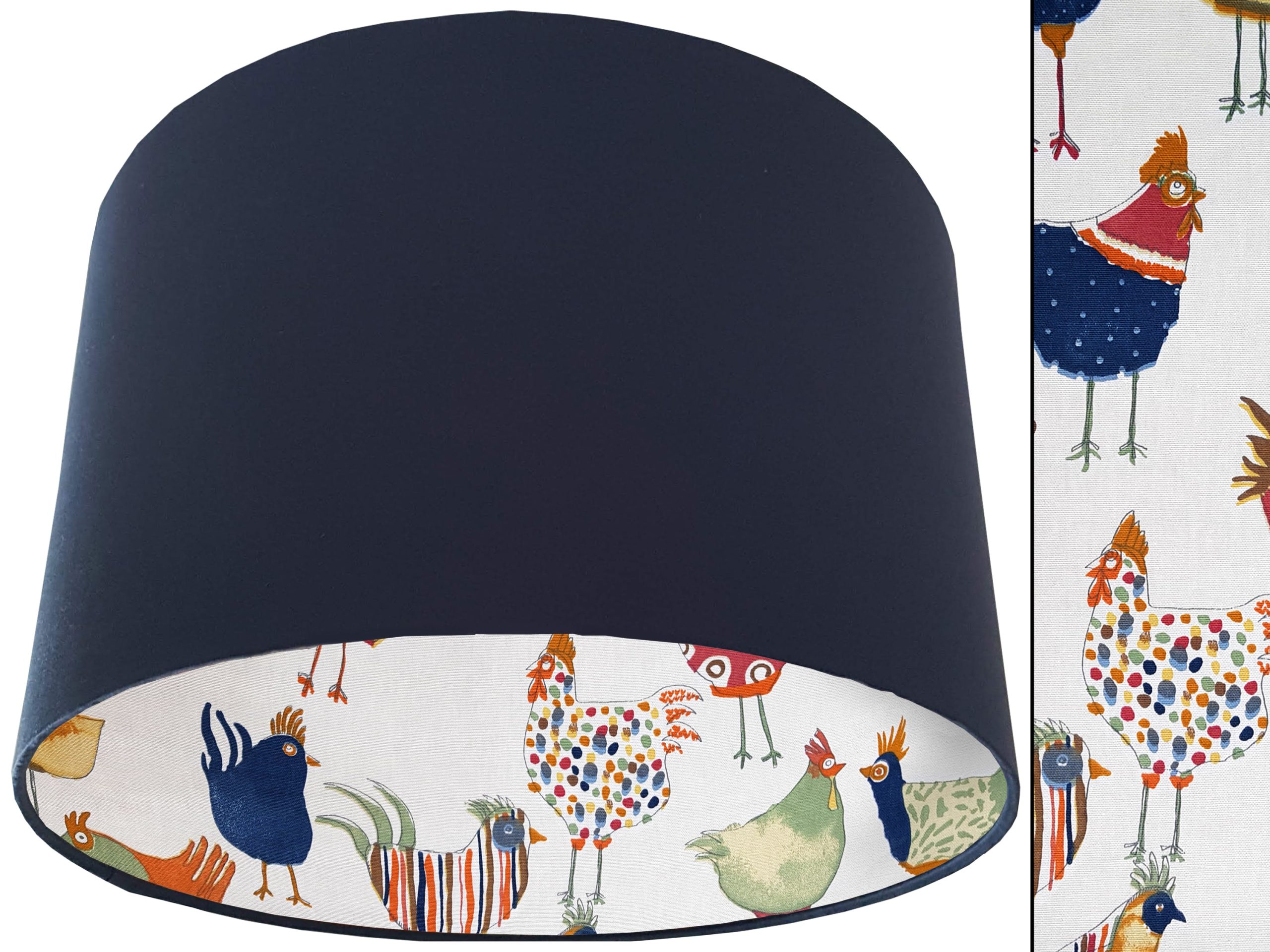 Funky Birds Lampshade Blue, Colourful Animal Print Light
