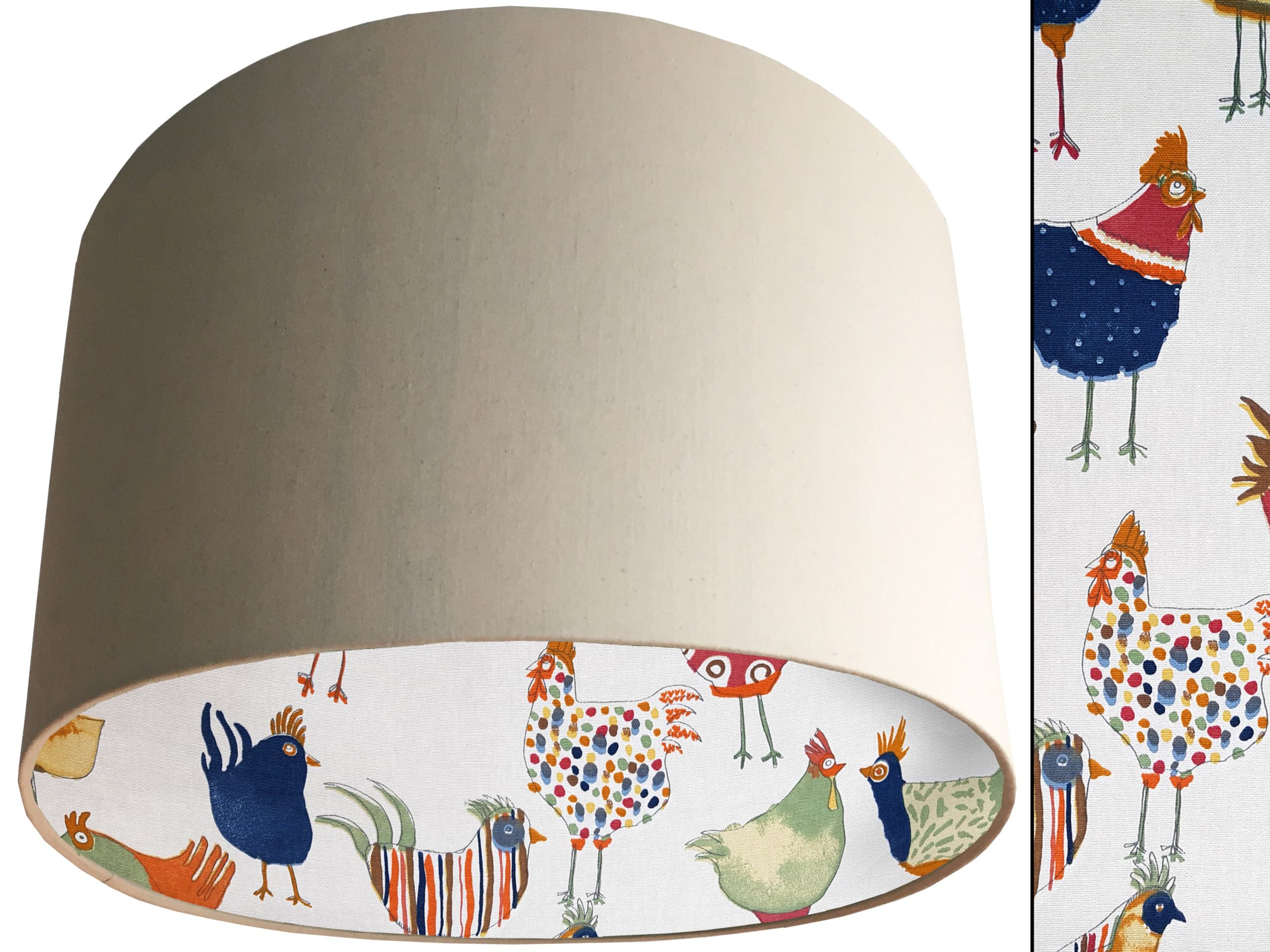 Funky Birds Lampshade Cream, Colourful Animal Print Light