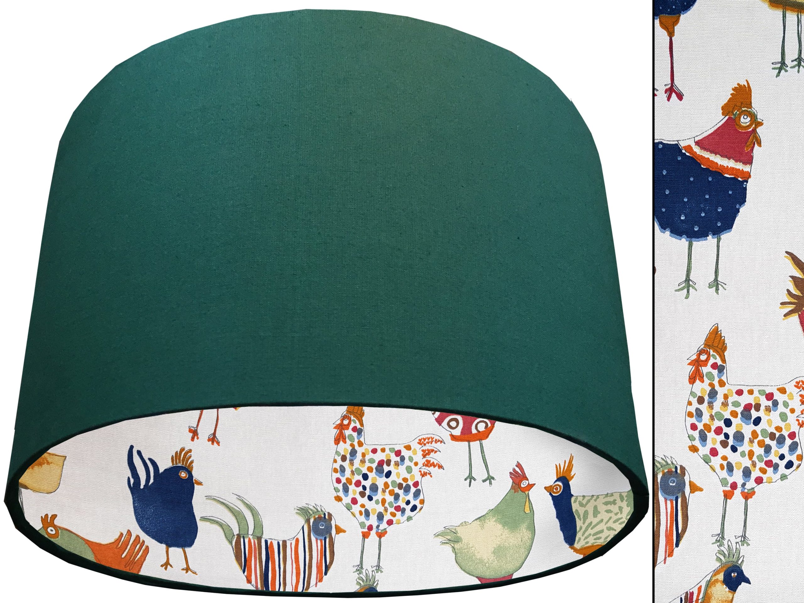 Funky Birds Lampshade Green, Colourful Animal Print Light