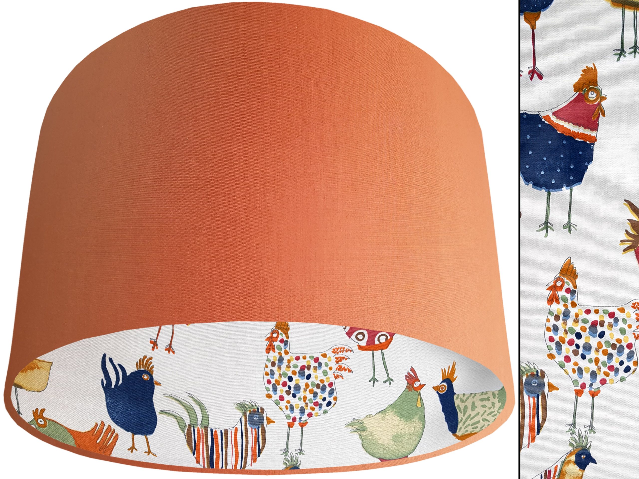 Funky Birds Lampshade Orange, Colourful Animal Print Light