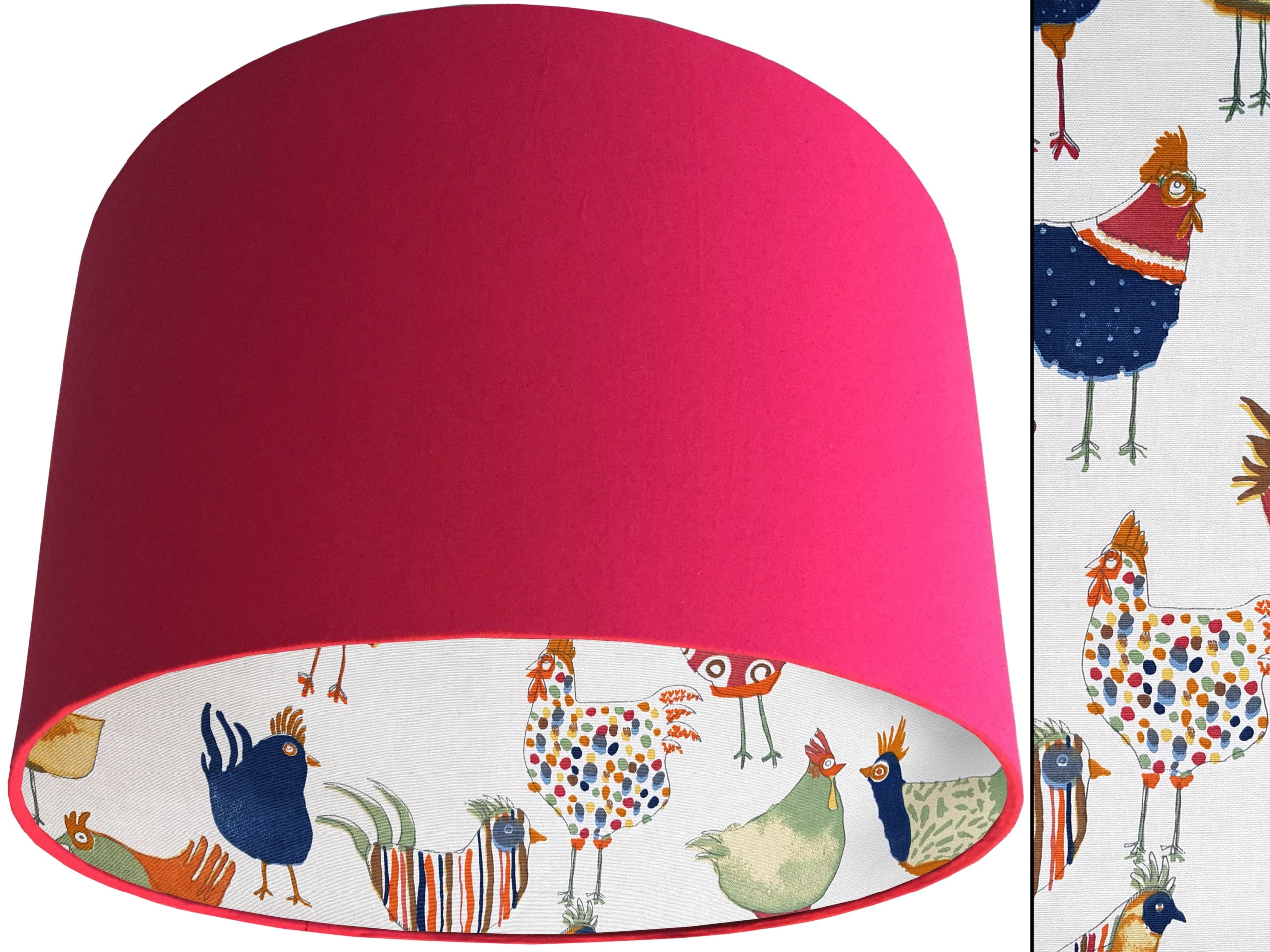 Funky Birds Lampshade Pink, Colourful Animal Print Light