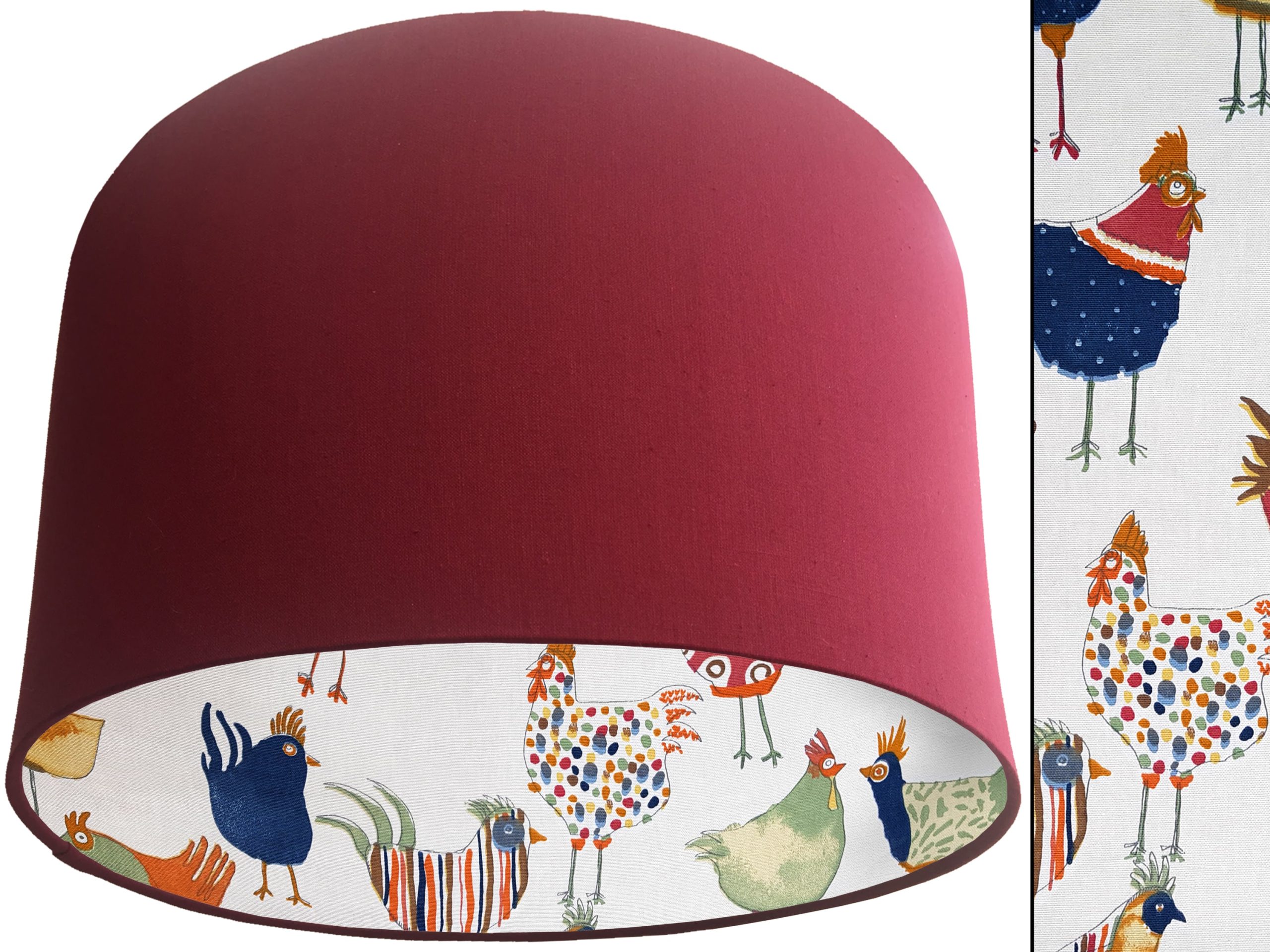 Funky Birds Lampshade Red, Colourful Animal Print Light