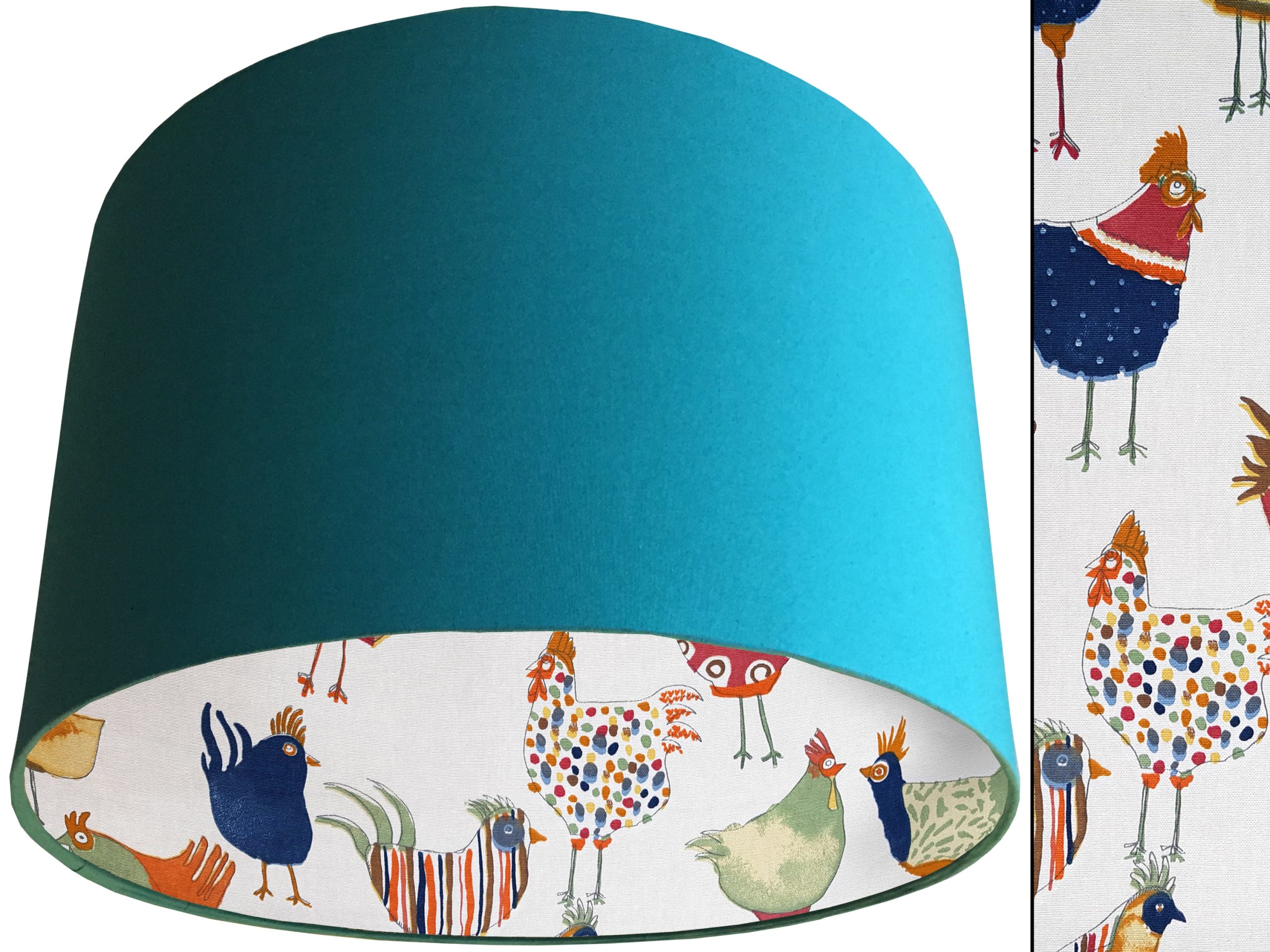 Funky Birds Lampshade Teal, Colourful Animal Print Light
