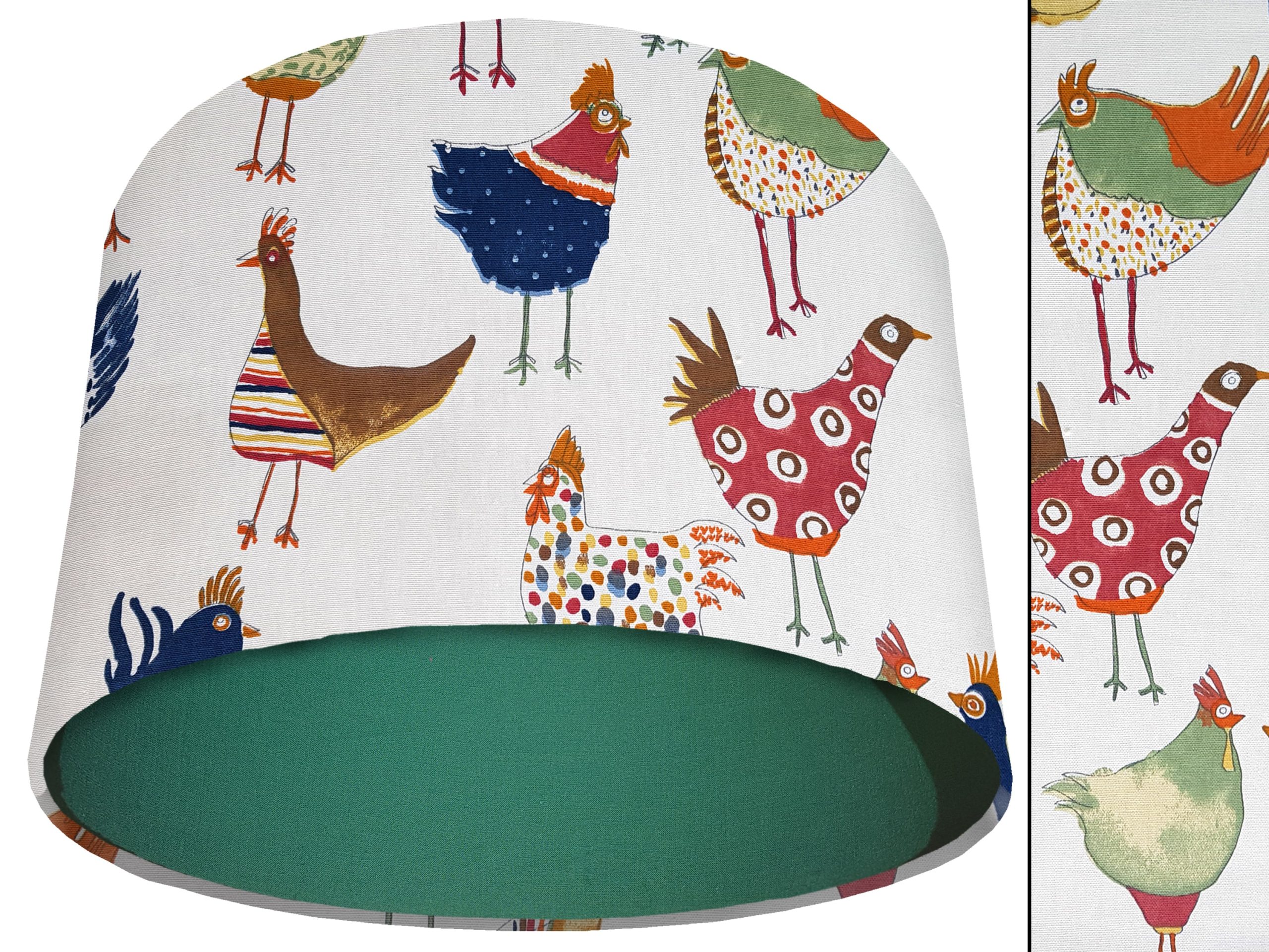 Funky Birds Light Shade Green, Kid's Bedroom Lighting
