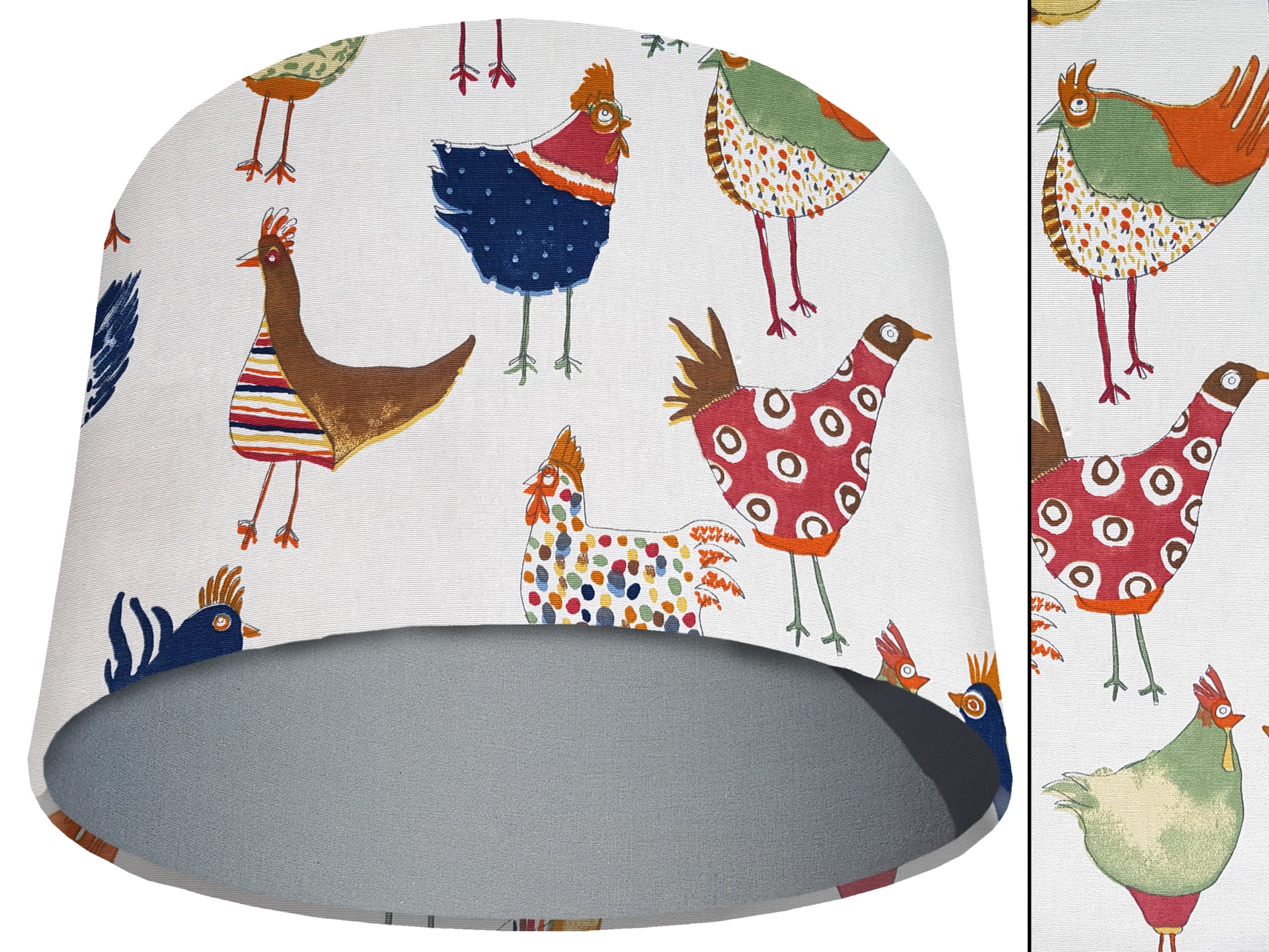 Funky Birds Light Shade Light Grey, Kid's Bedroom Lighting