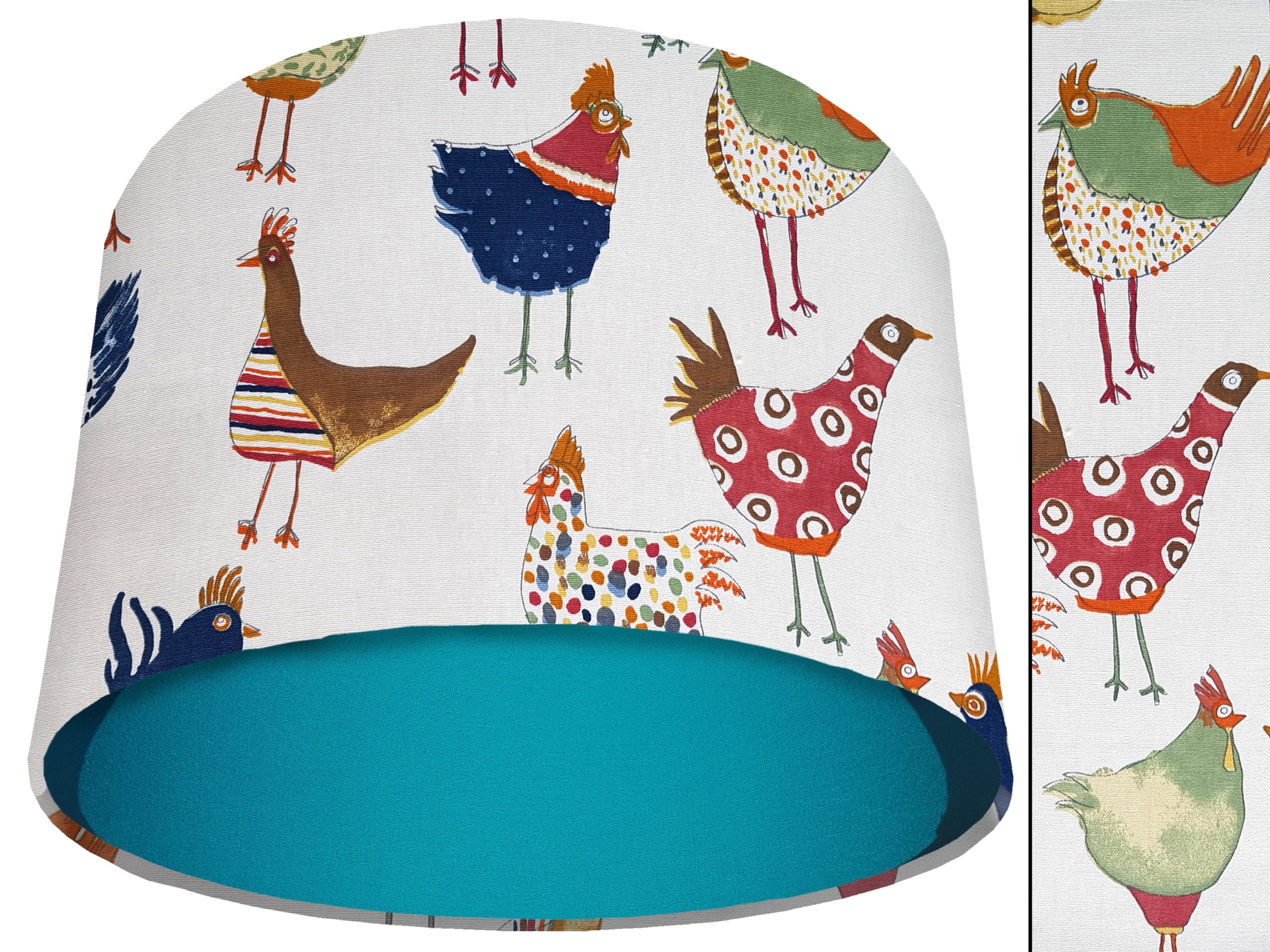 Funky Birds Light Shade Teal, Kid's Bedroom Lighting