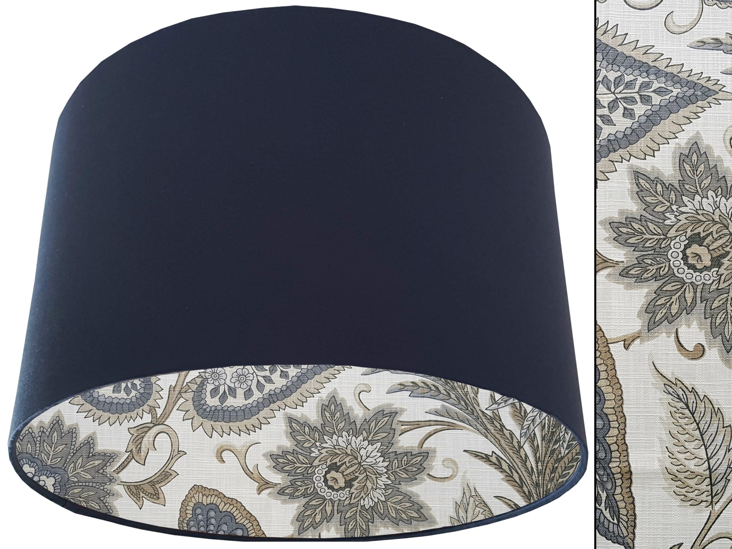 Cream Paisley Lampshade Blue, Modern Interior Lighting