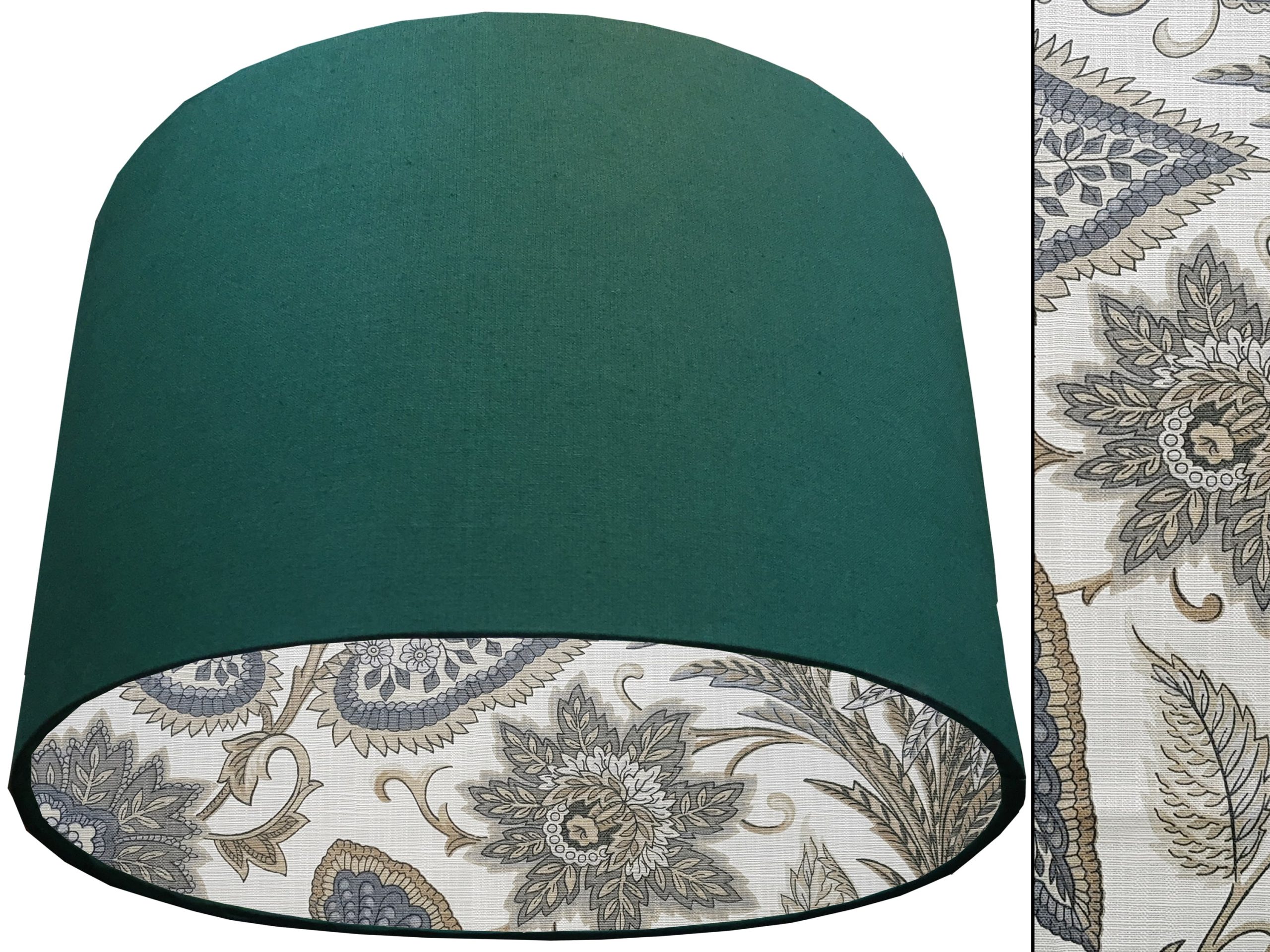 Cream Paisley Lampshade Green, Modern Interior Lighting