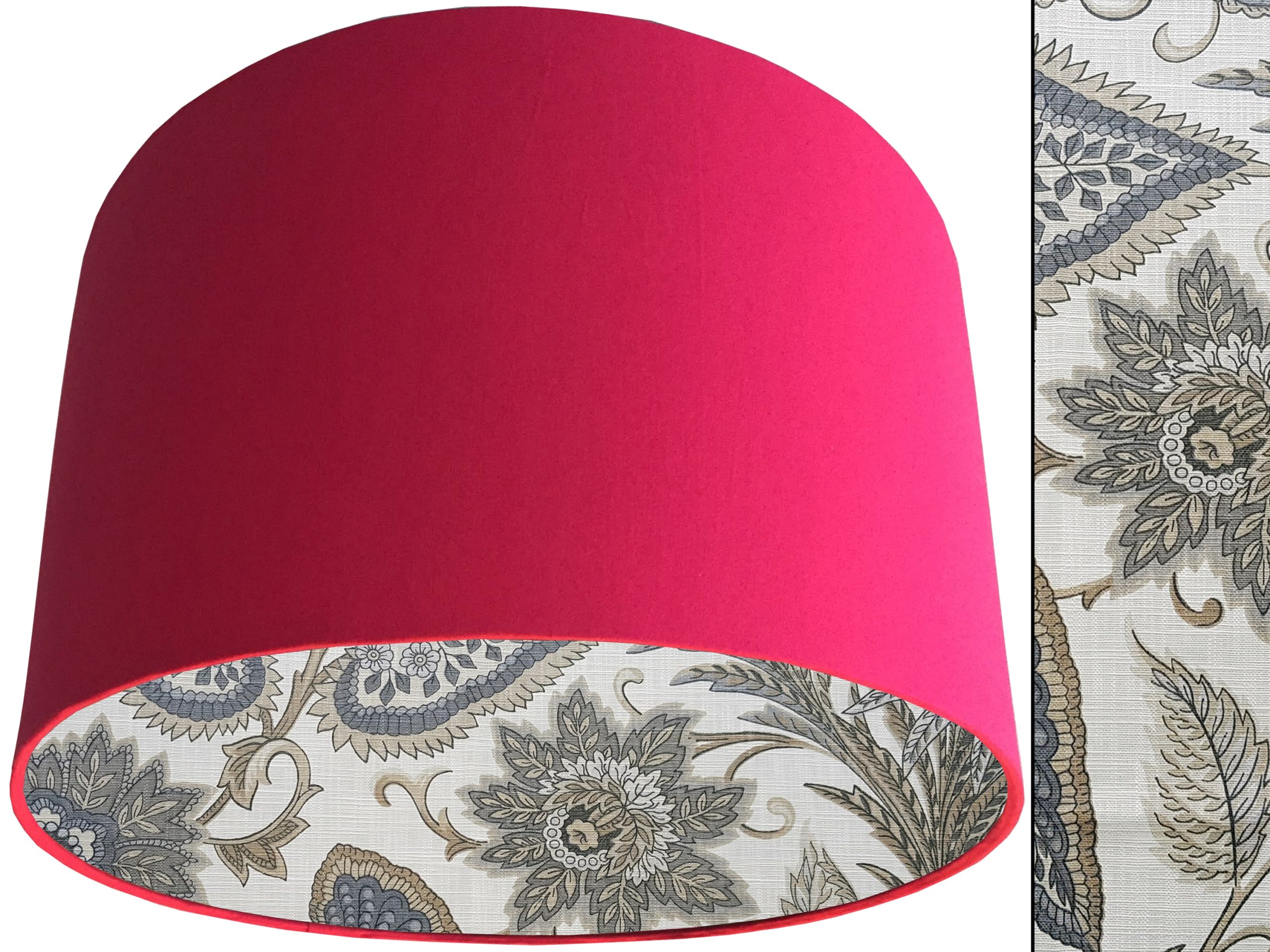 Cream Paisley Lampshade Pink, Modern Interior Lighting