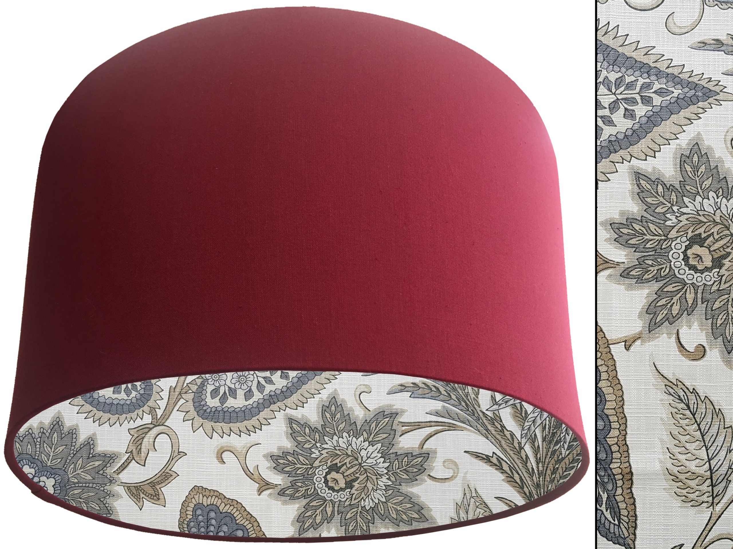 Cream Paisley Lampshade Red, Modern Interior Lighting