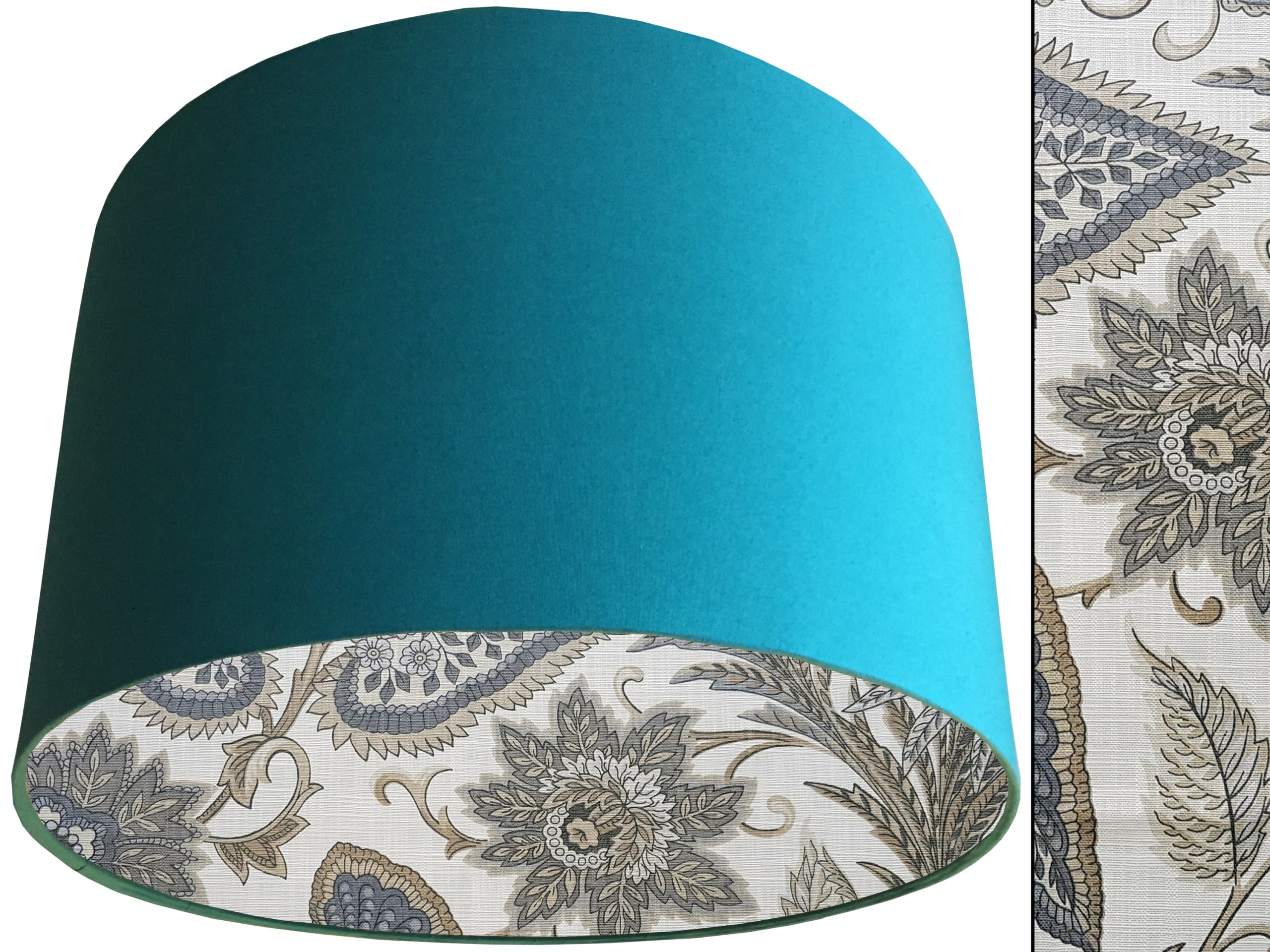 Cream Paisley Lampshade Teal, Modern Interior Lighting