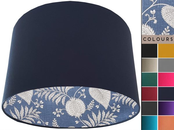 Blue Paisley Lampshade Blue, Contemporary Home Interior