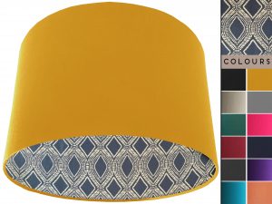 Boho Blue Lampshade Yellow, Bold Modern Bohemian Home