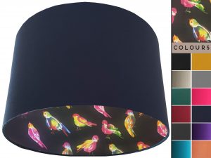 Bright Bird Lampshade Blue, Vibrant Animal Light Shade