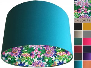 Bright Tropics Lampshade Teal, Modern Tropical Home Light