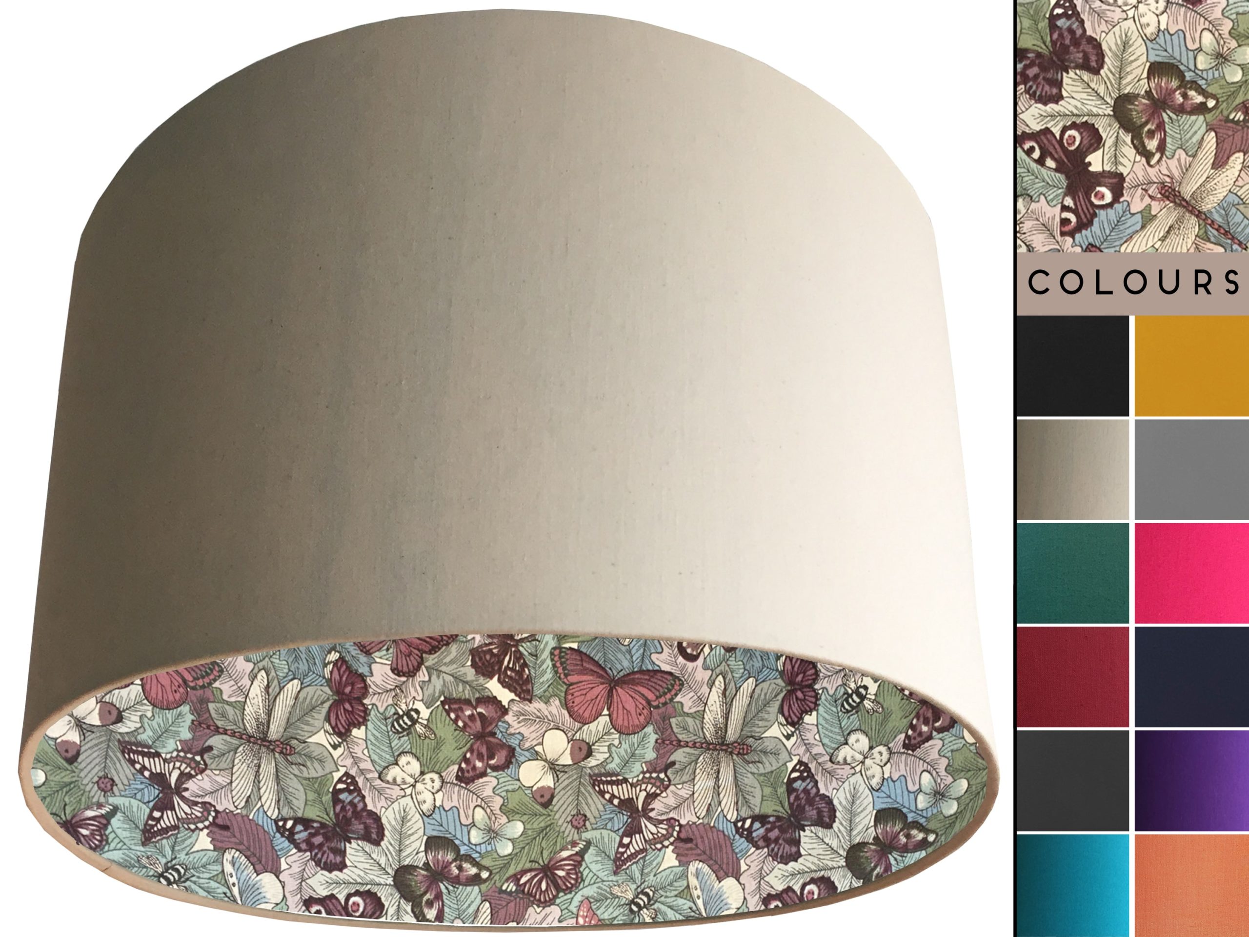 Butterfly Lampshade Cream, Country Home Interior Lighting