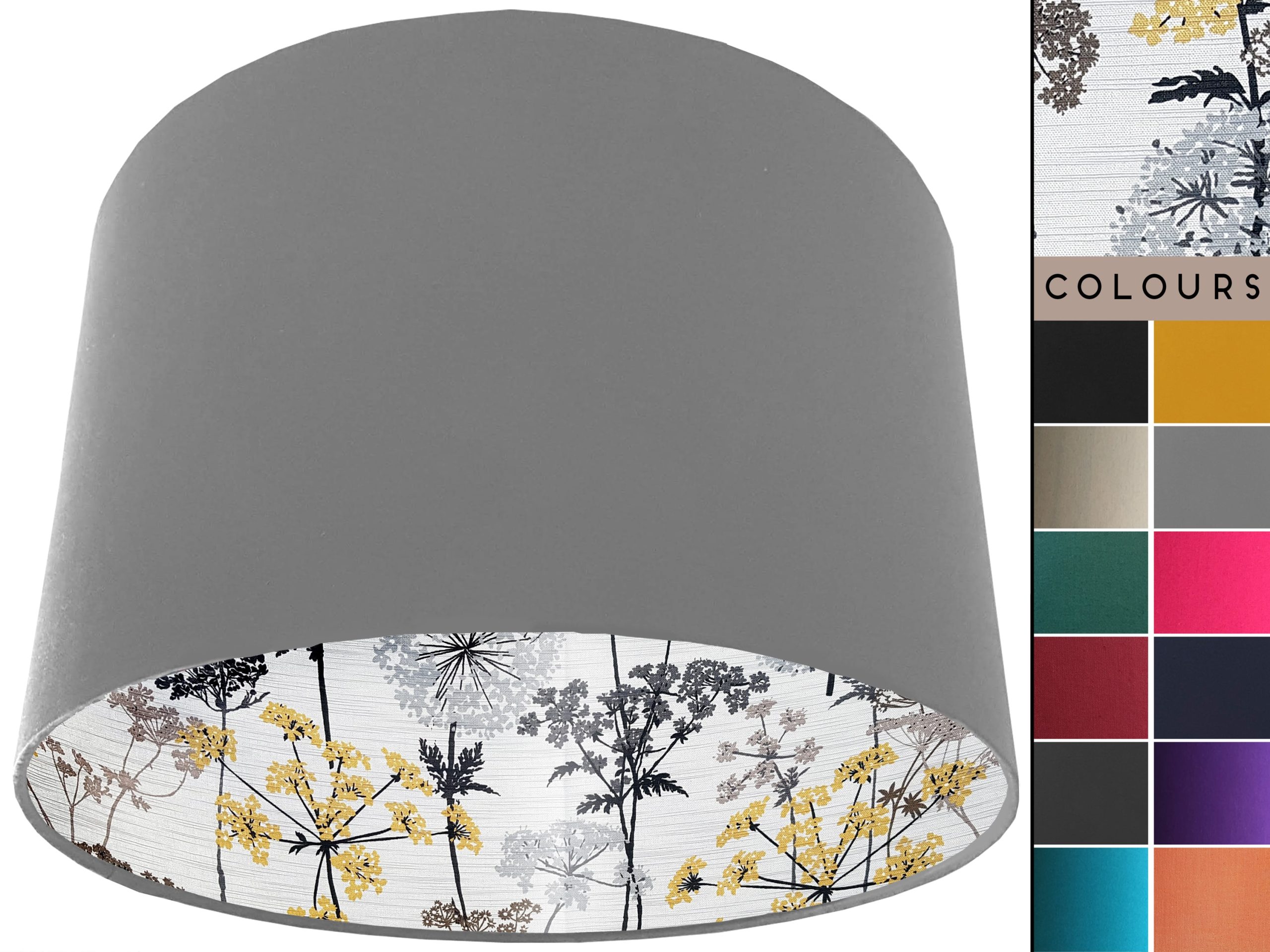 Cow Parsley Lampshade Light Grey, Classic Country Home Light