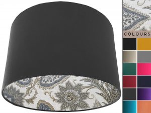 Cream Paisley Lampshade Dark Grey, Modern Interior Lighting