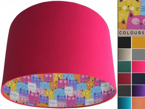 Cute Cats Lampshade Pink, Colourful Kids Bedroom Light